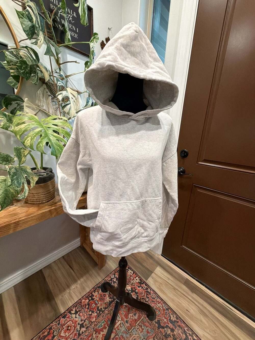 Aeropostale Hoodie Size S Light Grey Pullover Sweatshirt